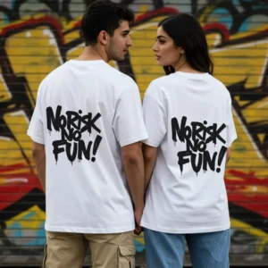 No Risk No Fun! – Oversized Unisex Graffiti Tee