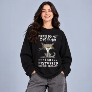 Do Not Disturb Cat Oversized Long Sleeve Tee